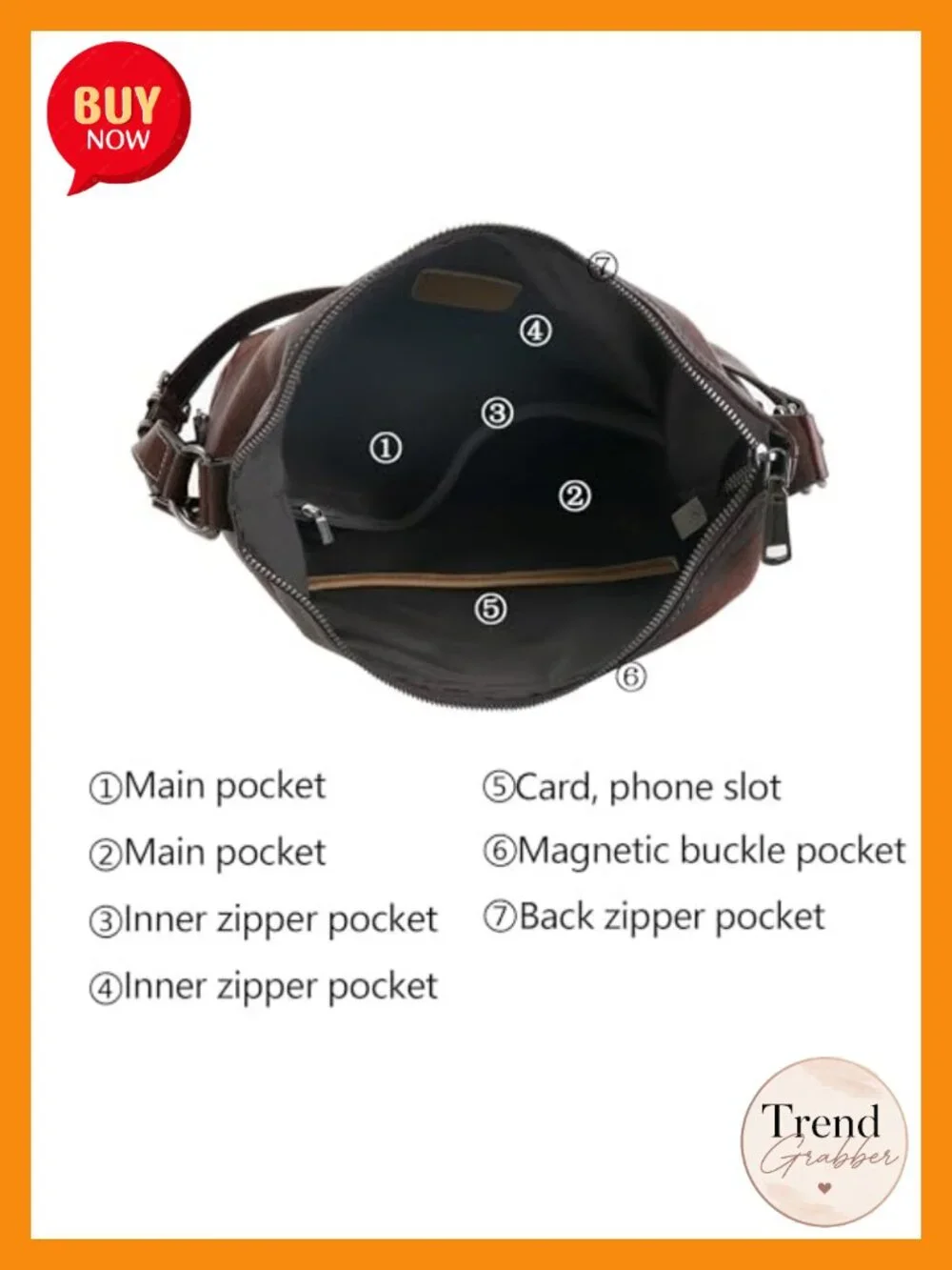 Genuine Leather 3-in-1 Hobo Bag Crossbody Backpack Purse Handbag